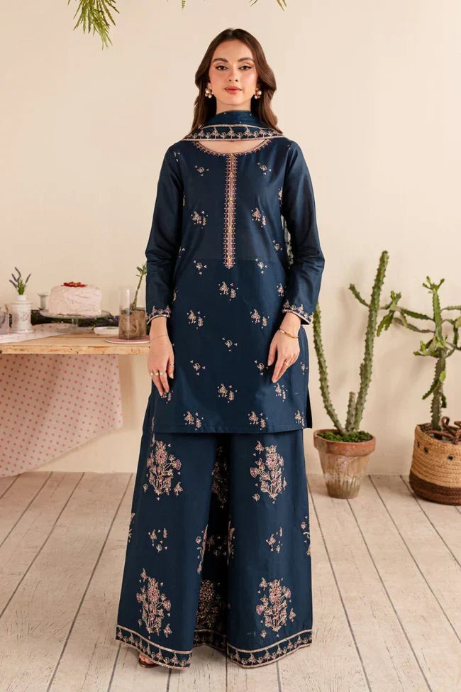 Embroidered Luxury Lawn Unstitched 3Pc | 1024