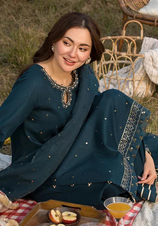 3PC Lawn Sequence Embroidered Shirt with Sequence Embroidered Orgnza Dupatta (Unstitched) - 2585