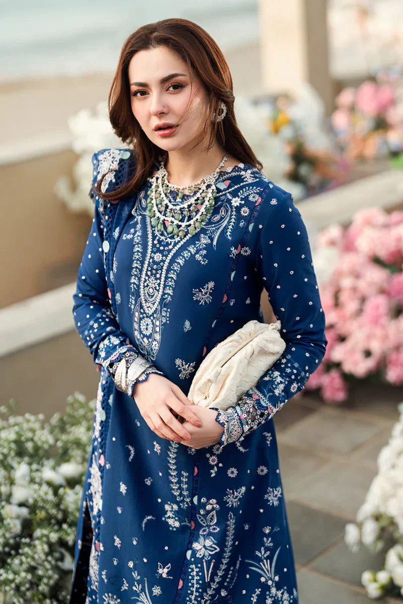 Qline - 3PC LAWN EMBROIDERED SHIRT WITH JACQUARD WEAVED EMBROIDERED DUPATTA AND COTTON TROUSER \ 1080