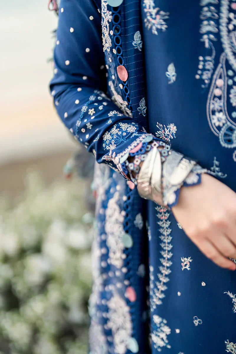 Qline - 3PC LAWN EMBROIDERED SHIRT WITH JACQUARD WEAVED EMBROIDERED DUPATTA AND COTTON TROUSER \ 1080