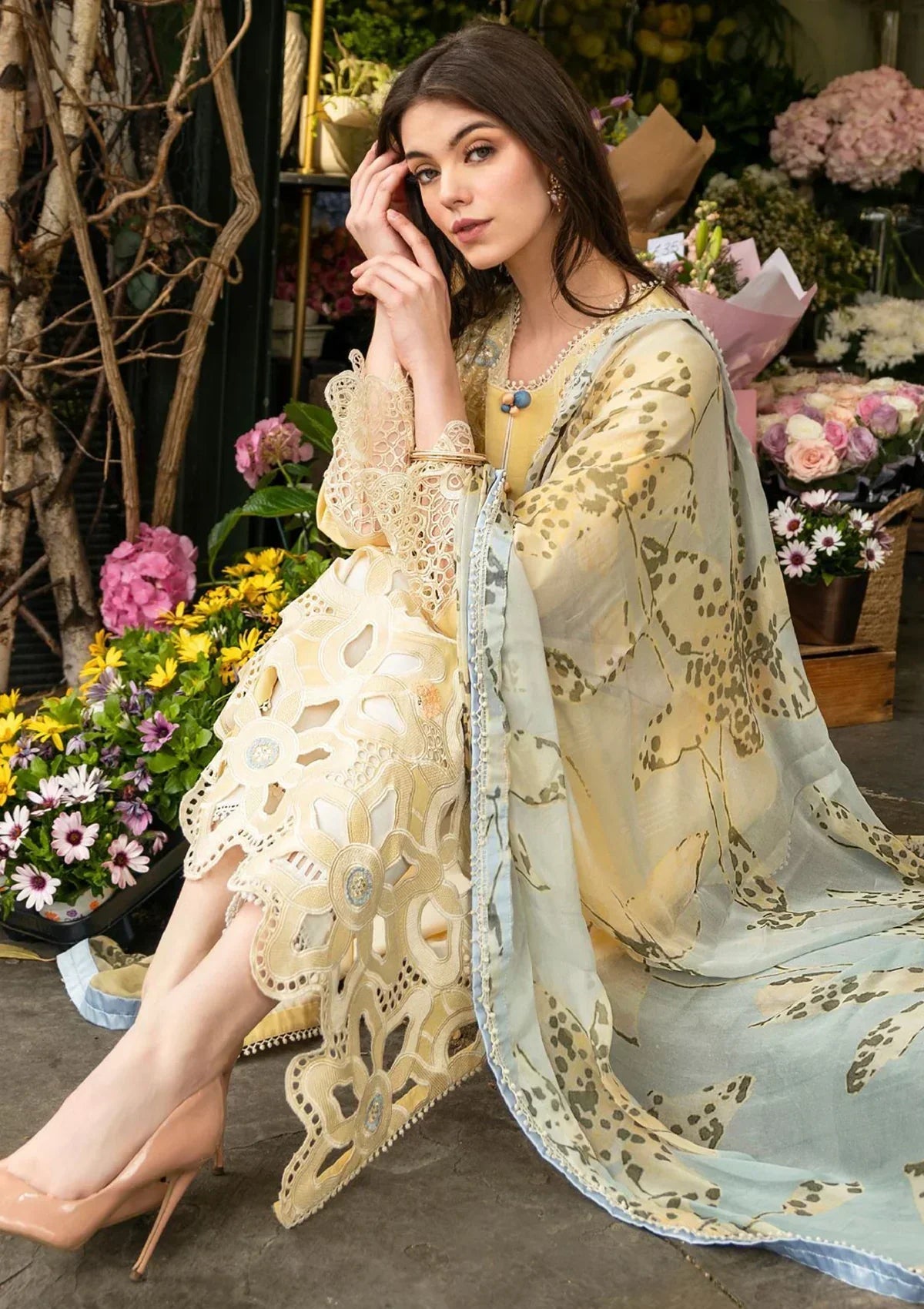 Embroidered Luxury Lawn Unstitched 3Pc | 1059