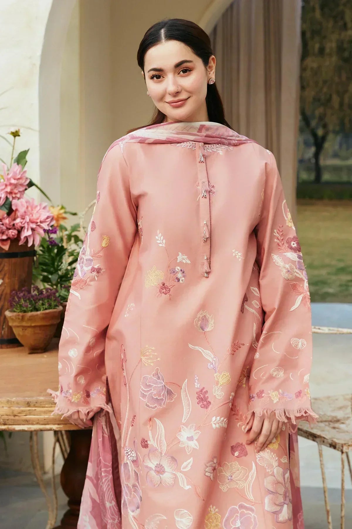Embroidered Luxury Lawn Unstitched 3Pc | 1076
