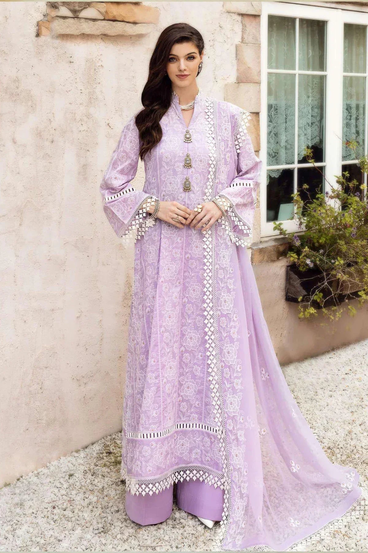 Embroidered Luxury Lawn Unstitched 3Pc | 1026