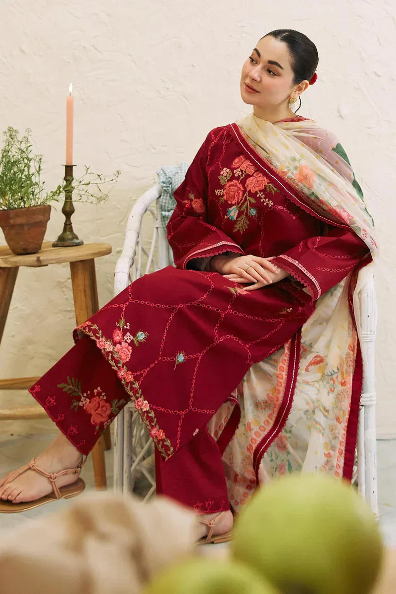 Embroidered Luxury Lawn Unstitched 3Pc | 1001